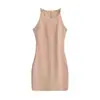 Vestido Colete Sem Manga de Temperamento Feminino Verão Novo para o Trabalho Estilo Coreano Cintura Marcada Emagrecedor Saia Longa/Curta Gentil
