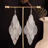 Pendientes largos retro estilo barroco indio de sauce para mujer, huecos, de amor, con borlas multicapa, venta al por mayor