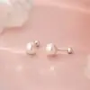 Brincos de Parafuso Yongcheng S999 Prata Pura Pérola Shijia, Exquisitos, Luxo Acessível, Compactos, Não Precisam Ser Tirados Brincos Franceses para Dormir, Dropshipping