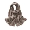 Atacado de Fábrica Caxemira Transfronteiriço Outono Inverno Novo Cor Sólida Versátil Espessado Quente Proteção para o Pescoço Jacquard Vazado Lenço Echarpe