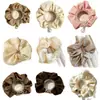 Ventas Directas de Fábrica Transfronterizas Sencillos Resortes para el Cabello de Niñas Scrunchies de Satén con Pedrería de Alta Calidad Resortes para el Cabello Cuerdas para el Cabello Resortes para el Cabello