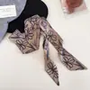 Pañuelo de Seda Estrecho Largo Floral Vintage, Diadema para el Cabello para Mujer, Elástico Elegante para el Cabello, Accesorio para el Cabello de Cinta, Diadema, Tocado, Cinta