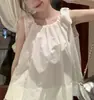 Camisa holgada sin mangas de estilo dulce para mujer, nueva versátil de primavera/verano, informal, que favorece la figura, tipo babydoll con tirantes de corbata