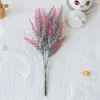 Amazon 5 Garfos Lavanda Plástico Flor Simulação Buquê Flor de Abertura Casamento Hotel