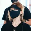 Zhao Rusi Mismo Protector Solar de Pegamento Negro Verano para Mujer Cubierta Facial Transpirable Protección UV Mascarilla Protectora Solar