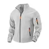 Chaqueta de forro polar para hombre europea y americana, top con cremallera y cuello alto para exteriores de otoño e invierno, chaqueta de forro polar cálida para hombre