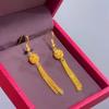 Aretes de Linterna Recortada de Oro Arena Vietnamita para Mujer Oro Estaño Sudafricano Nuevo Chinoiserie Retro Aretes de Borla de Hortensia Aretes Elegantes