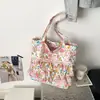 Bolsa Colorida Floral Fresca de Verão 2026 Bolsa de Lona de Nicho Bolsa de Ombro Único Estilo Floresta Artística Bolsa de Trabalho para Mulheres
