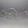 Armazón de Gafas Lindberg de Alta Calidad 2269 Sin Montura Cuadrado de Oro de 18 Quilates Armazón de Gafas de Titanio Puro para Miopía