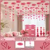 Decoração de quarto de casamento para homens e mulheres: Decoração de teto de sala de estar com personagens "felizes" e guirlandas de borboletas, decoração de ambiente de teto de quarto