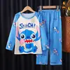 Pijama para Niños Traje de Manga Larga Primavera y Otoño Pijama para Niñas Ropa de Casa para Niños Ropa de Bebé de Dos Piezas Ropa Infantil Tailandesa