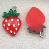 Resina Desenho Animado Fofo Realista 3D Morango Limão Fruta Chaveiro Pingente Acessório DIY