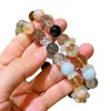 Pulsera de Diamante Negro Dorado Brillante Natural Piedra Siete Super Piedra Solar Amatista Cristal Blanco Ojo de Tigre Pulsera de Múltiples Tesoros