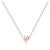 Collar con letras talladas de amor transfronterizo, colgante de 26 letras en forma de corazón, cadena para el cuello, estilo europeo y americano, cadena de clavícula sencilla.