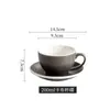 Juego de Taza y Platillo para Café de Cerámica de Granito, Estilo Italiano 80ml Taza Grande para Latte Art Espresso, Vintage Cappuccino 300ml