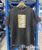 2024 Moda Americana Hip-Hop Marca Nova Retrô Lavada Velha Figura Solta Versátil Gola Redonda Manga Curta Camiseta para Homens e Mulheres