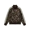 Chaqueta retro americana con estampado de leopardo amarillo, unisex, corte holgado, estilo casual, con cuello alto, cierre de cremallera y un diseño corto estilo béisbol, perfecta para otoño