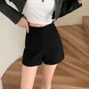 Ropa exterior base de cobertura total negra, pantalones cortos de corte A para verano, talla grande, cintura alta, estilo 'hot girl' americano sexy de tres piezas para mujer