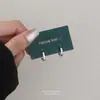 Pendientes Versátiles de Lujo Ligero de Plata de Ley S925 para Mujer, Pendientes de Aro Simples y de Gama Alta con Microincrustaciones, Pendientes de Clip de Moda, Pendientes para Estudiantes, Estilo de Celebridad de Internet