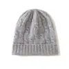 Gorro de Punto Grueso Cálido de Moda Casual para Mujer, Color Sólido, Tejido de Cable Acanalado, Nuevo Estilo Otoño/Invierno 2026