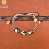Pulsera de Ágata Natural Dzi de Tíbet con Pátina Color Café, Auténticos Doce Signos del Zodiaco Weathered, Pulsera Zodiacal Original