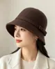 Sombrero de Pescador de Punto con Lazo Simple para Mujer Otoño Invierno Ala Corta Sombrero de Pescador para Viaje Diario Sombrero Cálido Moda Sombrero de Moda