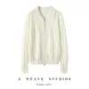 Chaqueta de cachemira con solapa y patrón trenzado, 100% cachemira pura, doble cremallera, color liso, manga larga, cuello polo, cárdigan de corte holgado