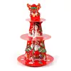 Novas Decorações de Mesa de Sobremesa de Natal Podem Ser Personalizadas Festa Parte Lanche Bolo Suporte de Exibição Camada Múltipla Papel Suporte de Bolo