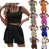 Amazon Verano Estilo Girly Fresco y Dulce Traje Casual de Punto sin Mangas para Mujer Color Sólido de Moda