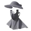Protector de Cuello con Visera Negra de Goma para Verano Máscara Larga de Protección Solar Transpirable de Seda de Hielo para Ciclismo Máscara de Cara Completa Integrada con Protector de Cuello