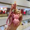 Chaveiro Coelho Amor Desenho Animado Casal Abraço Coração Boneca Chaveiro Trançado Pingente de Bolsa de Carro Boneca Máquina de Presente