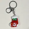 Nuevo Llavero de Muñeco de Navidad Árbol de Navidad Papá Noel Calcetines de Navidad Hebilla Plateada Accesorios Adornos Colgante Hebilla Plateada