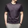 Camiseta estampada de manga corta para hombre con cuello redondo, nueva moda de verano 2026, casual, versátil, seda de hielo, fresca, transpirable, camiseta para hombre