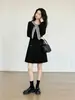 Vestido Negro Plisado Francés para Mujer Estilo Nuevo 2026 Adelgazante Elegante Rejuvenecedor Petite Estilo Hepburn Vestido Negro Pequeño