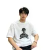 Camiseta de Algodón de Manga Corta para Hombre con Estampado de Chico Genial de Calle Estilo Hong Kong, Top Casual Versátil Cómodo de Uso Pesado para Verano