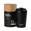 Caneca de café personalizada nova de 12 oz, transfronteiriça de aço inoxidável 304, copo térmico de gelo portátil para uso externo em carro