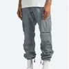 Suministro Especial Transfronterizo Moda Primavera y Otoño Versátil Deportivo Cordón Múltiples Bolsillos Holgado Pierna Recta Pantalones Cargo para Hombre Monopieza Dropshipping