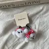 Pinza para el Pelo con Lazo de Peluche Lindo Estilo Coreano de Dibujos Animados para Perro, Goma para el Pelo de Otoño e Invierno