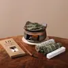 Estufa de Aromaterapia, Set de Estufa para Tostar Té, Calentador de Té con Calefacción de Vela, Potenciador de Aroma para Hojas de Té, Estufa para Tostar Té con Aislamiento Térmico, Estufa Difusora de Aroma de Cedro