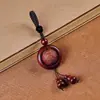 Colgante para coche con forma de calabaza para hombre, dropshipping, adorno de sándalo de sangre de madera hecho a mano, llavero popular de sándalo verde natural para mujer