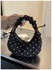 Bolso de gamuza con lunares, simple y retro, nuevo bolso de hombro para el trabajo 2026, bolso tote grande para mujer