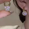 Pendientes Vintage Estilo Francés con Ojo de Gato Incrustado de Diamantes y Perlas, Pendientes de Lujo Ligero de Gama Alta, Exquisitos y Modernos Accesorios para Orejas Versátiles al por Mayor