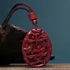 Colgante de Cinabrio Liso de Fábrica para Hombres y Mujeres Contenido Ordinario Arena Dorada Púrpura Collar de Paz para Pareja Joyería Regalo
