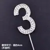 Liga de Diamante Número 0-9 Decoração de Bolo Plug-In Um Ano Casamento Menina Deusa Aniversário Brilhante Número de Diamante