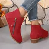 Botas Martin de Tacón Bajo Nuevas Invierno 2026, Talla Grande 43, Botas de Moda para Mujer con Cremallera Lateral, Botines Transfronterizos para Amazon