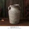 Vaso de Cerâmica Estilo Wabi-Sabi Retrô para Entrada de Casa, Gabinete de TV, Pote Manchado de Grés Antigo, Decoração para Arranjo de Flores de Pousada, Enfeites