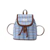 Mochila Cuadros Retro Nueva 2025 Bolso de Lona de Moda Mochila Pequeña Simple Personalizada con Cordón Estilo Universitario Bolso Escolar