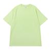 260 Hilo Doble Algodón Puro Grande Hombros Descubiertos Talla Europea Transfronteriza Holgada Camiseta Color Dulce Dopamina Cuello Redondo Juvenil Mangas Cortas