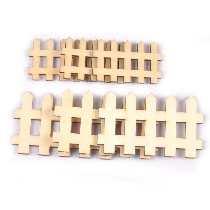 10-20Pcs-Fence-Shape-Wood-Slic