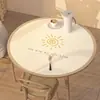 Tamanho Personalizado Mesa Redonda Pequena Impermeável, À Prova de Óleo, Anti-Escaldante, Toalha de Mesa Sem Lavagem, Mesa de Centro, Tapete Antiderrapante, Mesa de Jantar Redonda Tapete de Mesa de Couro